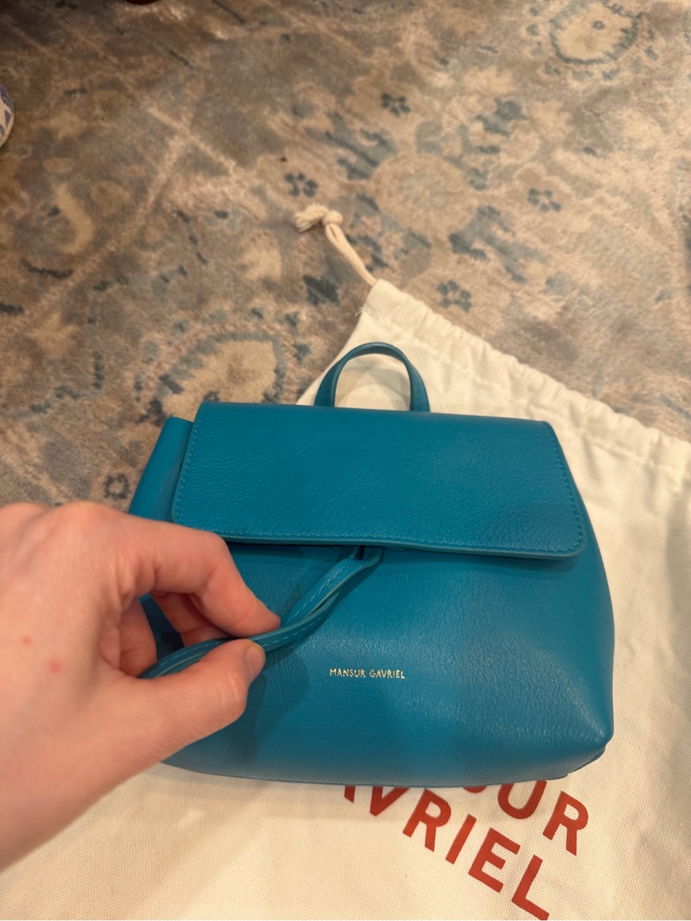 Mansur Gavriel Teal Mini Backpack - Picture 12 of 12